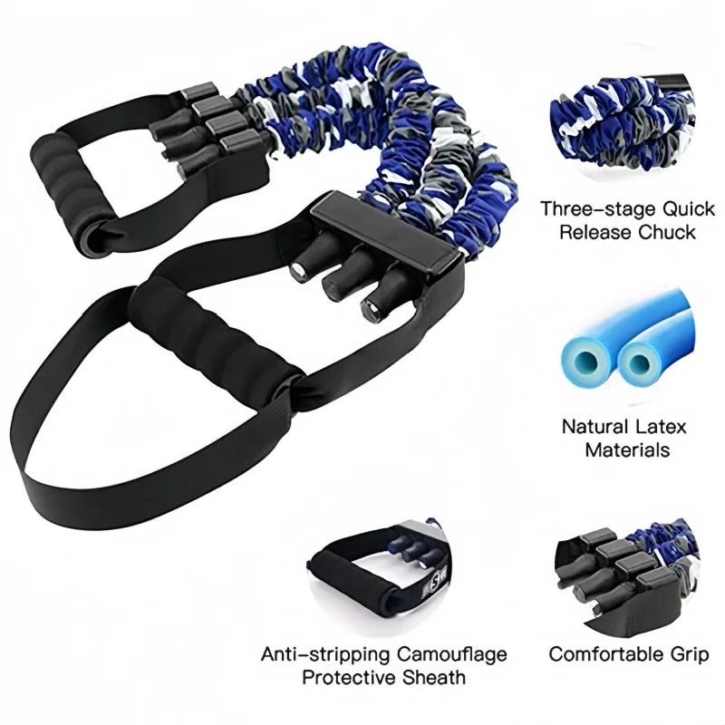 Chest Expander Resistance Band Elastic Pull Rope Strength Trainer Home Gym Fitness Equipment Adjustable Dumbbell Chest Developer