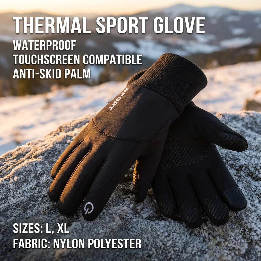 Waterproof Thermal Touch Screen Winter Gloves - Warm Sport Gloves for Men Women (Running Cycling Ski)