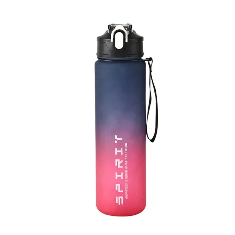 Sports Water Bottle with Time-Tracking Straw Leak Proof Locking Flip Cover for Easy Carry Ideal for Outdoor Adventures