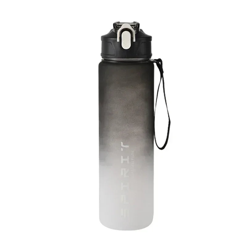 Sports Water Bottle with Time-Tracking Straw Leak Proof Locking Flip Cover for Easy Carry Ideal for Outdoor Adventures
