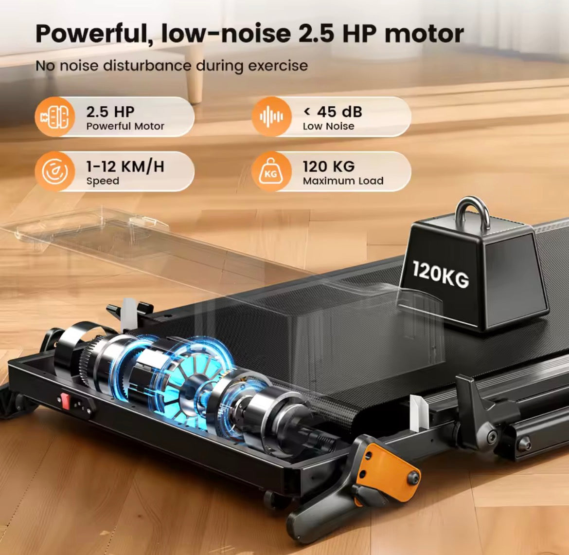 FT52 Loopband voor Thuis – Opvouwbaar – 12 km/u – Stil – Met Helling