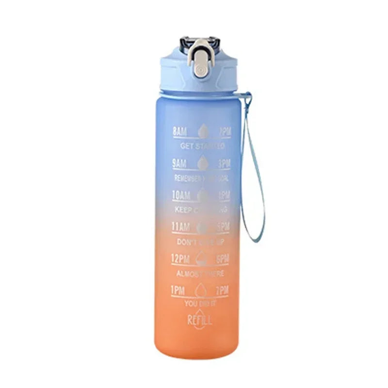 Sports Water Bottle with Time-Tracking Straw Leak Proof Locking Flip Cover for Easy Carry Ideal for Outdoor Adventures