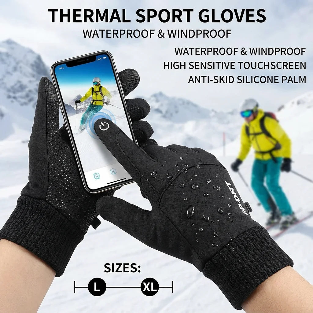 Waterproof Thermal Touch Screen Winter Gloves - Warm Sport Gloves for Men Women (Running Cycling Ski)